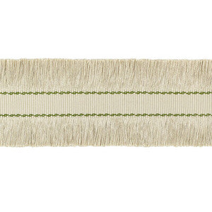 Lee Jofa Trim Cut Ruche Fringe Flax & Olive Grn TL10190.1623.0