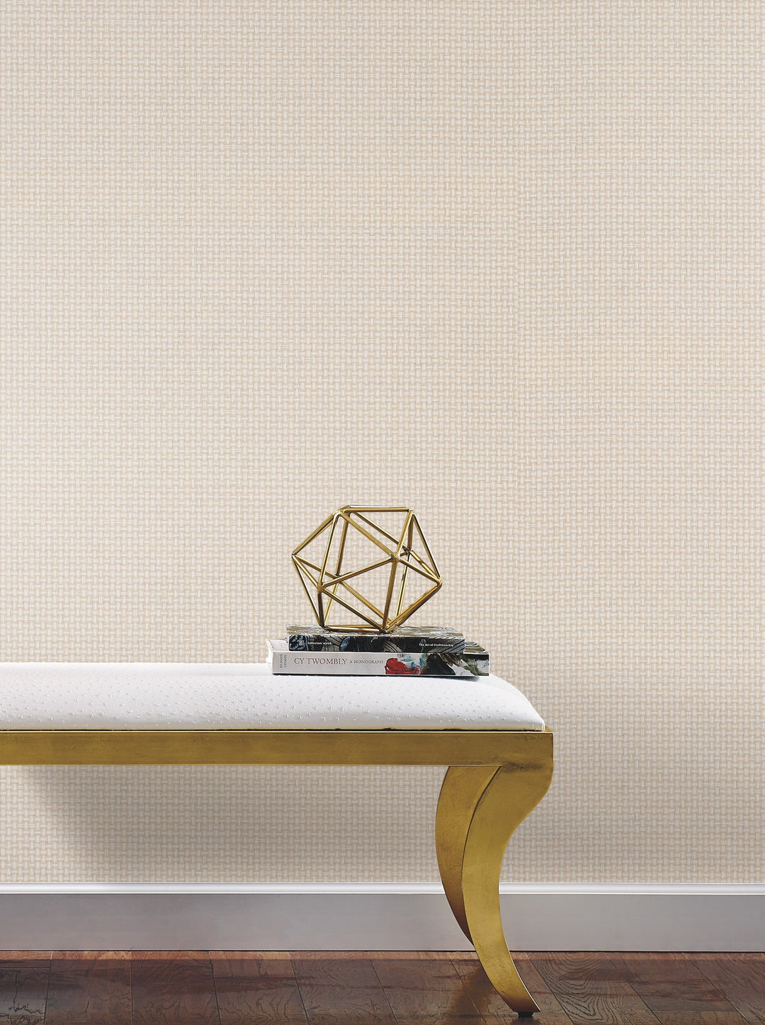 Cottage Basket White Wallpaper by York Wallcoverings Designer