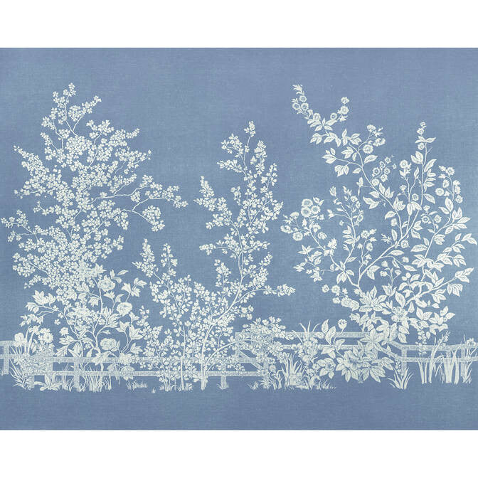 Villa Garden Mural - Set Navy TM10856 4 Panel Set by Thibaut Wallpaper Thibaut Wallpaper Villa Garden Mural - Set Navy TM10856 4 Panel SetWallpaper Heritage Linen Mesh Grasscloth KOREA </p><p>Repeat: V: - 144 - Fabric Carolina -