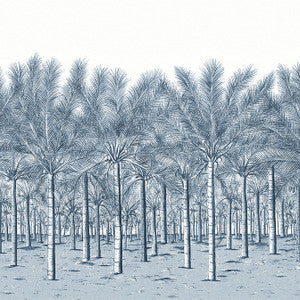 Thibaut Wallpaper Palm Grove Mural - 5 Panel Full Set Navy TM13951
