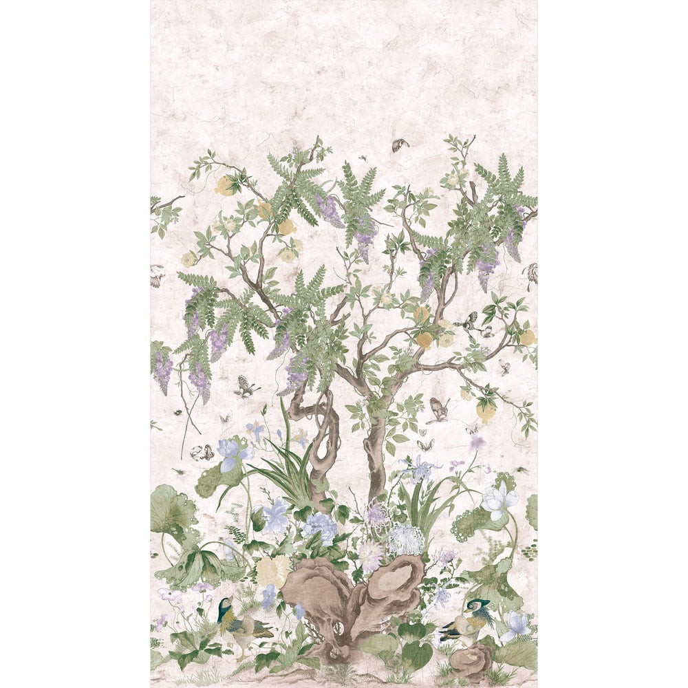Thibaut Wallpaper TM4506 WILD WISTERIA MURAL - Lavender and Blue