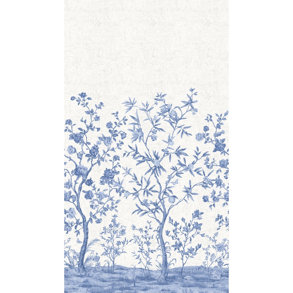 Thibaut Wallpaper TM4512 INDIRA MURAL - Blue and White