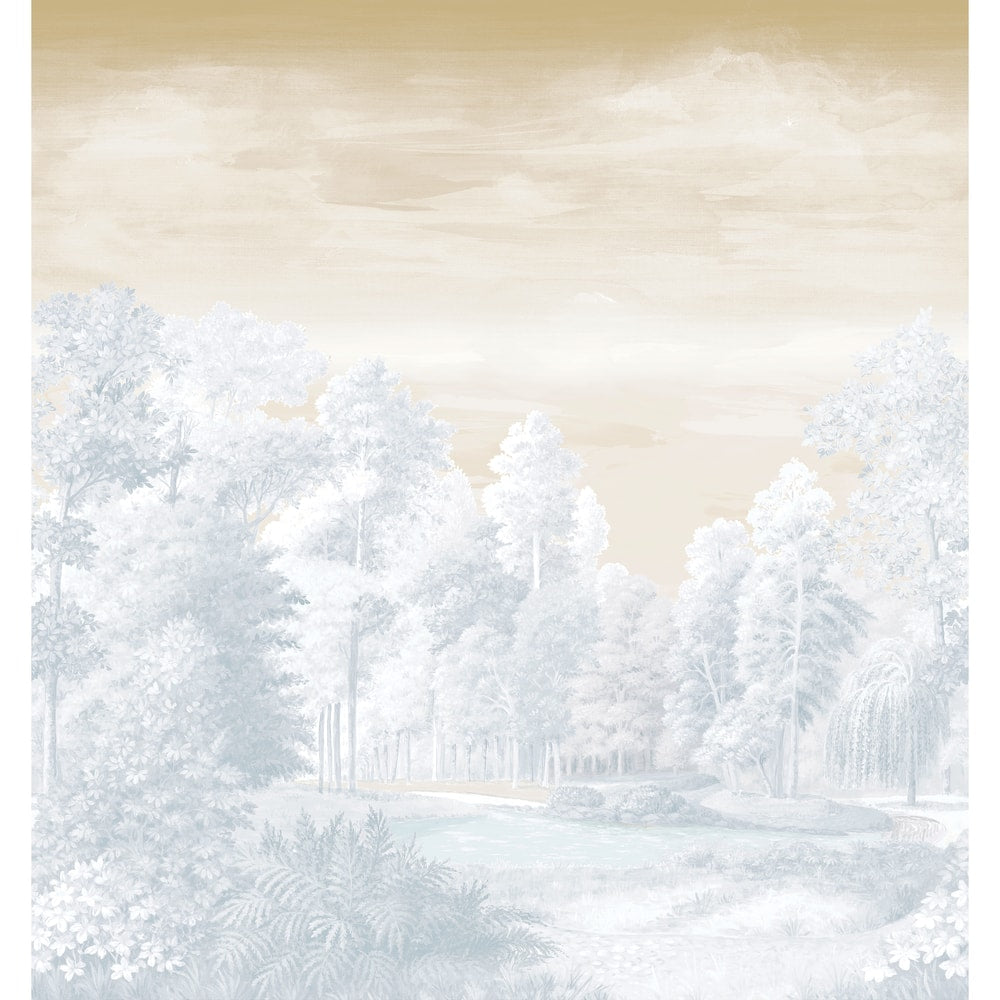 Thibaut Wallpaper TM4519 AUSTRIA MURAL - Gold on Pearl