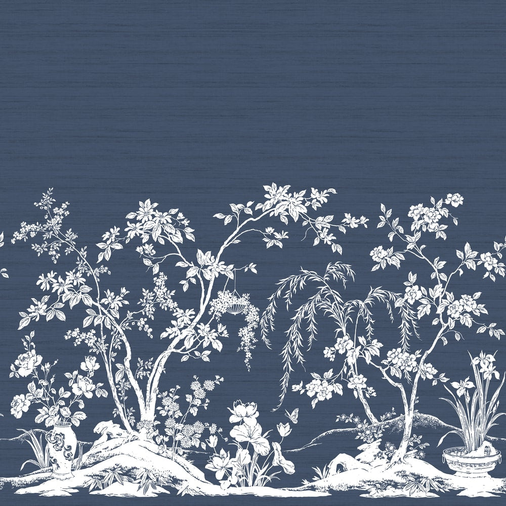 Thibaut Wallpaper TM4531 CHAUMONT MURAL - Navy