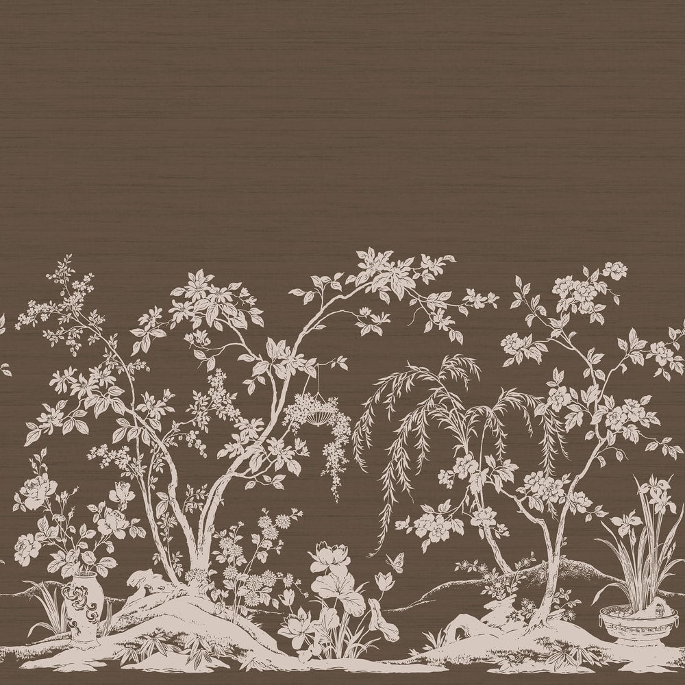 Thibaut Wallpaper TM4532 CHAUMONT MURAL - Brown and Beige