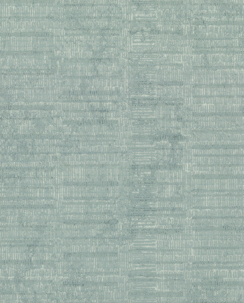 Teal Woven Stripe Wallpaper by York Wallcoverings Designer Textures & Prints Covers about 57.8 square feet 21-in by 33-ft long roll Unpasted 25.2 - Swanky Fabrics -