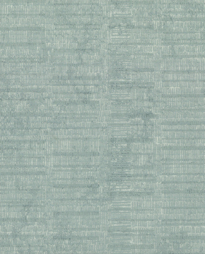 Teal Woven Stripe Wallpaper by York Wallcoverings Designer Textures & Prints Covers about 57.8 square feet 21-in by 33-ft long roll Unpasted 25.2 - Swanky Fabrics -