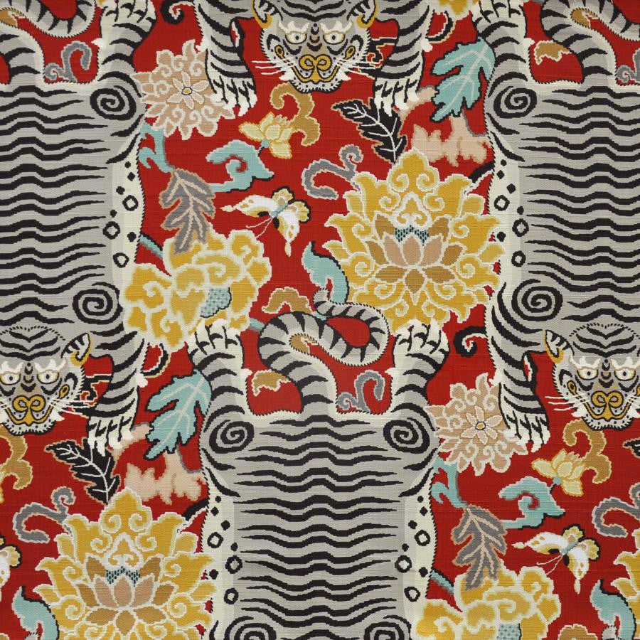 Tigress # 515 Blaze by Maxwell Designer Fabric Print Gallery 100% COTTON SPAIN V-32"H-13.5" 54" - Swanky Fabrics -