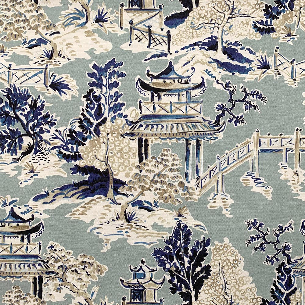 Toobar Blue by Magnolia Designer Fabric - 100% Cotton India 10000 Horizontal: 27 and Vertical: 24 54" - Swanky Fabrics -