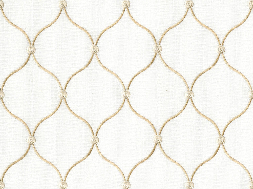 Tramore Antique White 101 by Covington Designer Fabric our website for purchase 100% Polyester India 50000+ Horizontal: 3.5" and Vertical: 5.13" 56" - Swanky Fabrics -