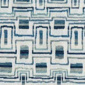 Travis Indigo by Norbar Designer Fabric 100% POLYESTER CHINA 16 1/4"V 7 1/4"H 57 - Swanky Fabrics -