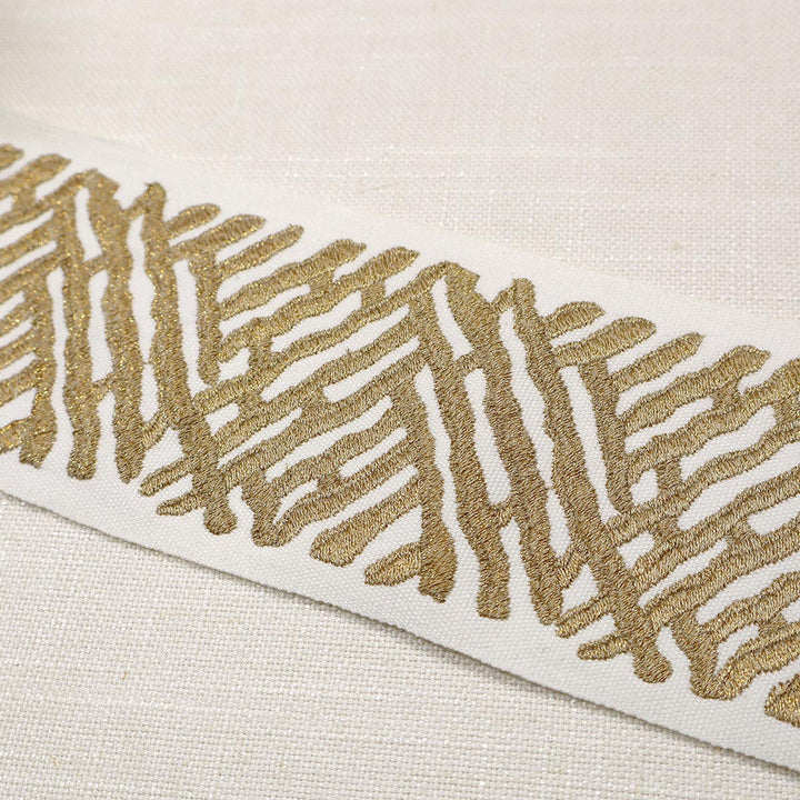 Trelli Emb Tape Nugget by Magnolia Designer Trim - 100% Cotton, Emb-Lurex India Horizontal: and Vertical: 4 - Swanky Fabrics -