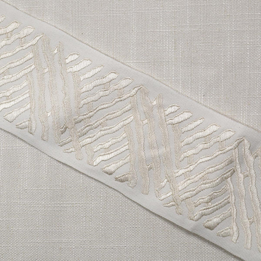 Trelli Emb Tape Pearl by Magnolia Designer Trim - 100% Cotton, Emb Vis India Horizontal: and Vertical: 4 - Swanky Fabrics -