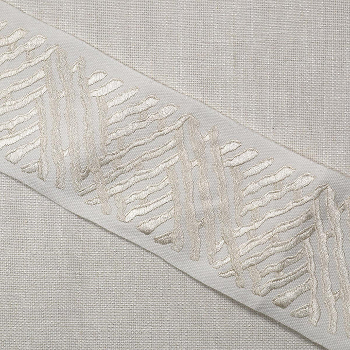 Trelli Emb Tape Pearl by Magnolia Designer Trim - 100% Cotton, Emb Vis India Horizontal: and Vertical: 4 - Swanky Fabrics -