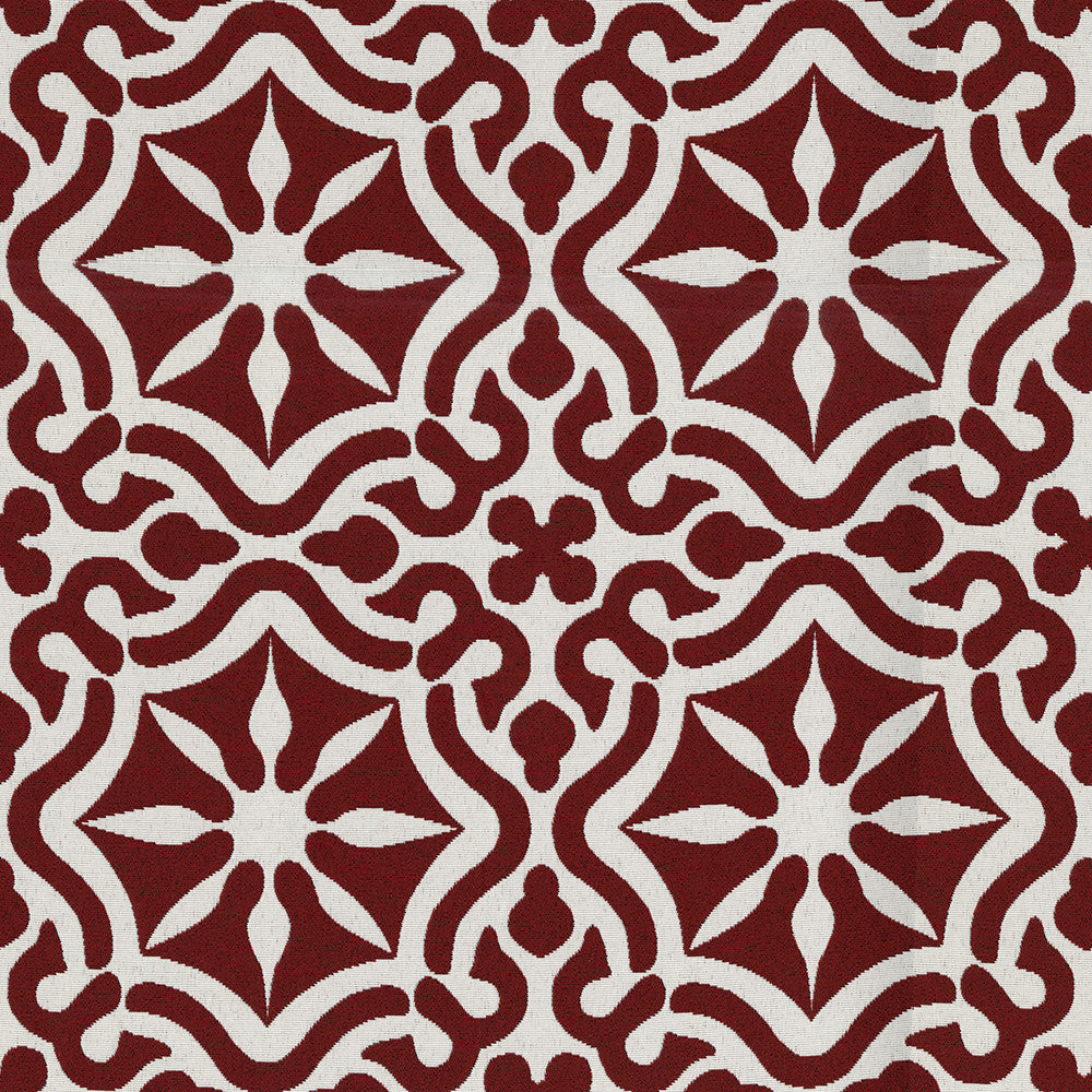 Tilework 14 Poppy by SolarShade Designer Fabric 100% Solution Dyed Polyester CN 20,000 Double Rubs (Wyzenbeek) </p><p>Repeat: Horizontal: 7.25 in. (18.4 cm) up the roll and Vertical: 7.37 in. (18.7 cm) across the roll 54 in. (137 cm) - Swanky Fabrics -