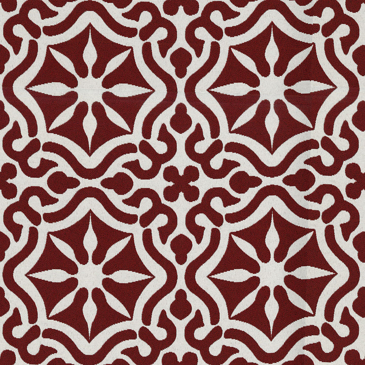 Tilework 14 Poppy by SolarShade Designer Fabric 100% Solution Dyed Polyester CN 20,000 Double Rubs (Wyzenbeek) </p><p>Repeat: Horizontal: 7.25 in. (18.4 cm) up the roll and Vertical: 7.37 in. (18.7 cm) across the roll 54 in. (137 cm) - Swanky Fabrics -