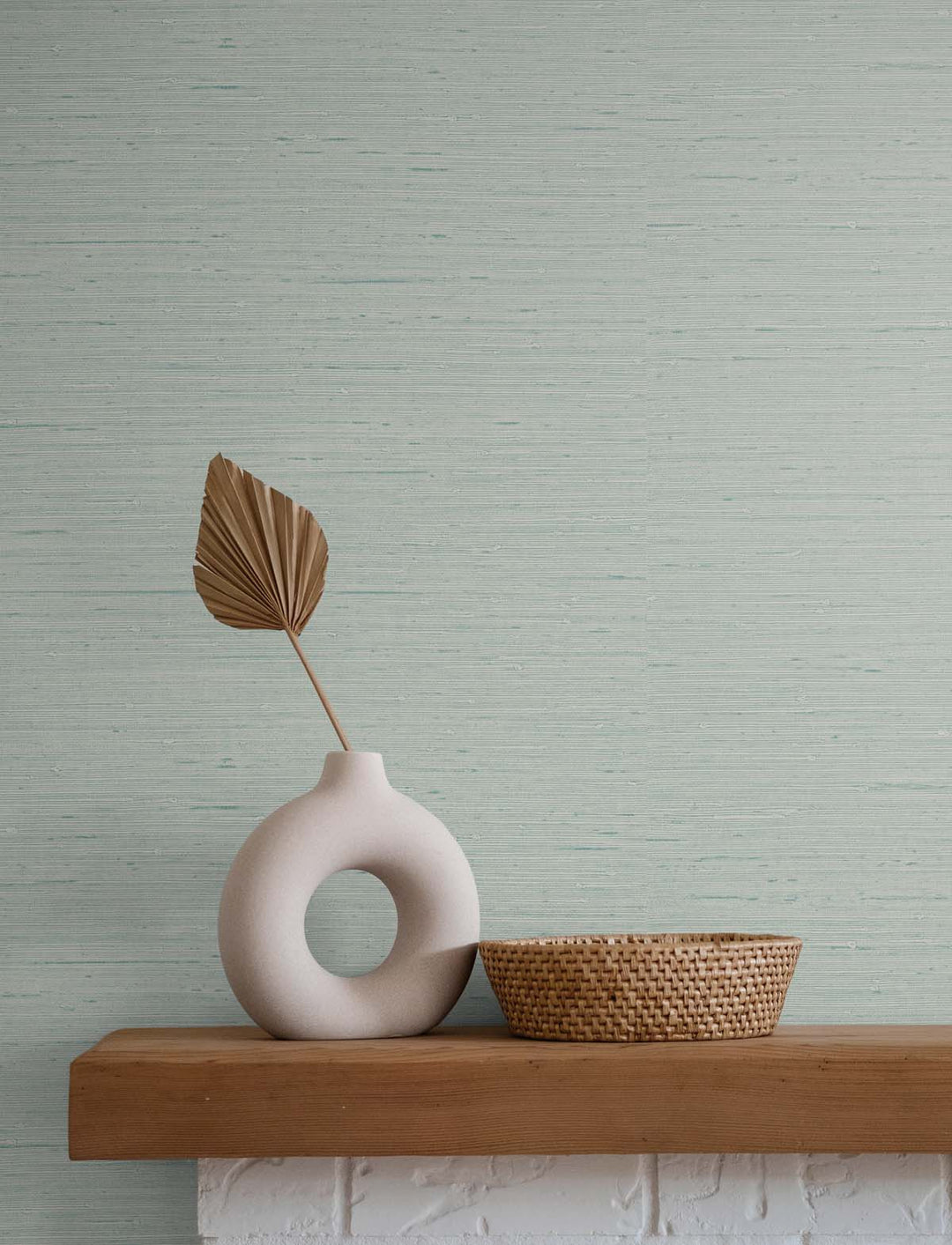 Seahaven Rushcloth Seaglass TS80704 by Seabrook Designs Designer Wallpaper