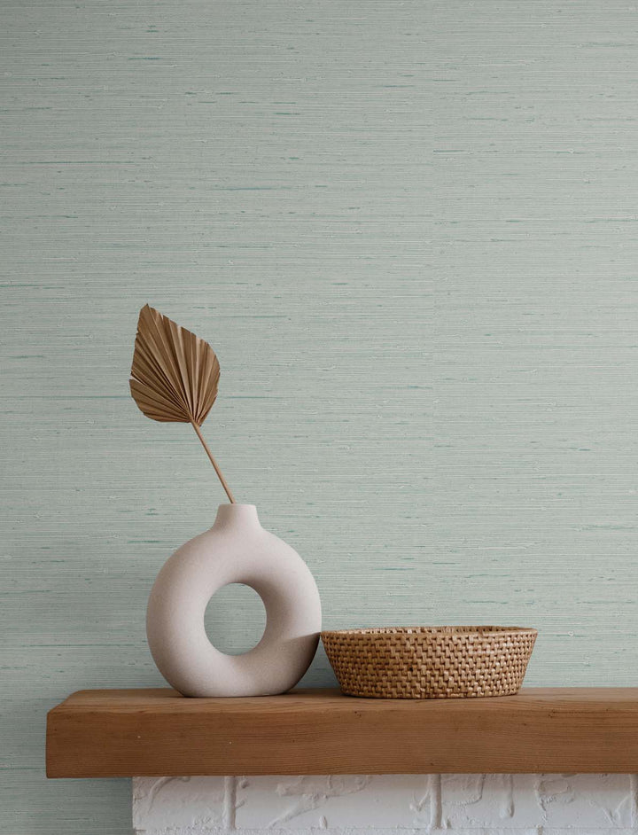 Seahaven Rushcloth Seaglass TS80704 by Seabrook Designs Designer Wallpaper