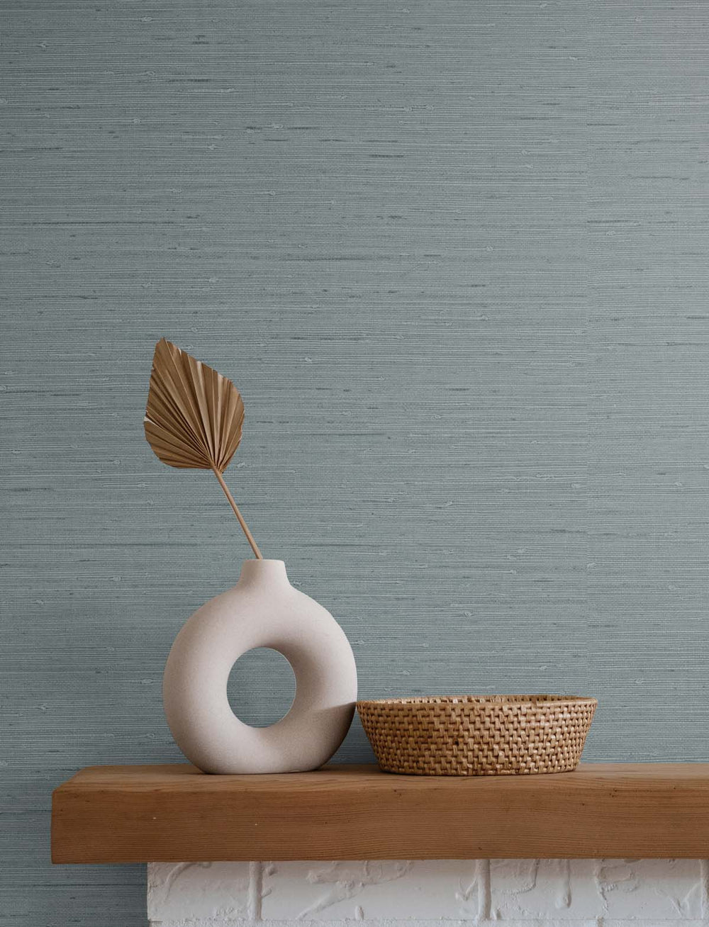 Seahaven Rushcloth Ethereal Blue TS80722 by Seabrook Designs Designer Wallpaper