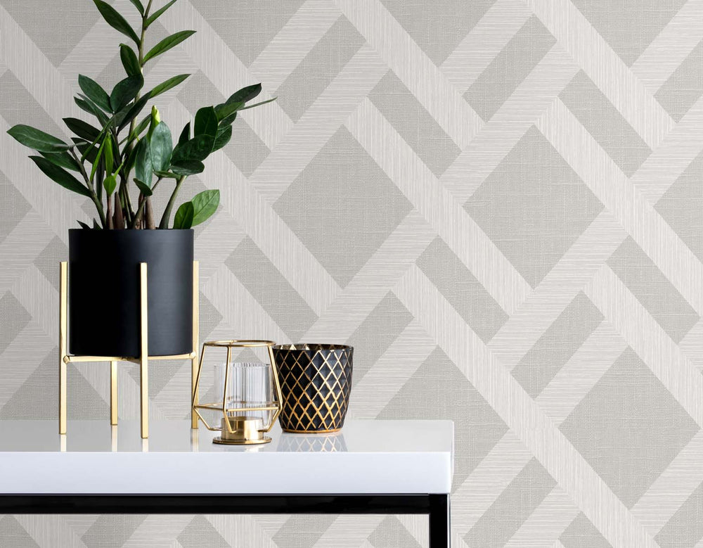 Linen Trellis Pavestone TS80808 by Seabrook Designs Designer Wallpaper