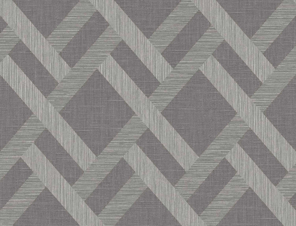 Linen Trellis Ash TS80818 by Seabrook Designs Designer Wallpaper