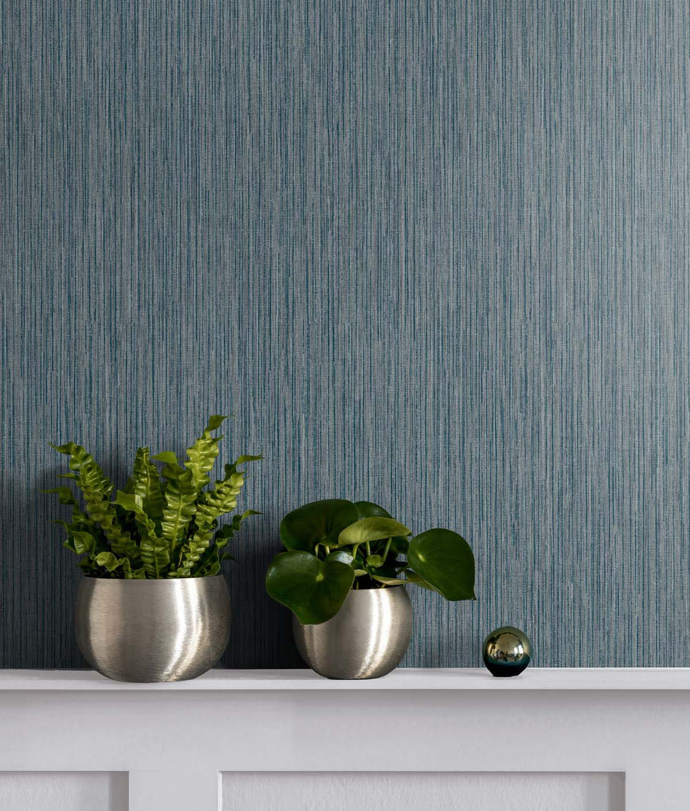 Vertical Stria Bluestone TS80902 by Seabrook Designs Designer Wallpaper