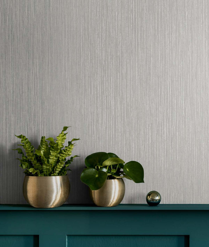 Vertical Stria Silver Birch TS80907 by Seabrook Designs Designer Wallpaper