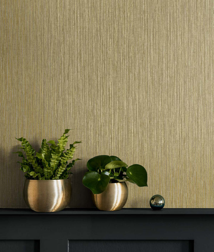 Vertical Stria Antique Gold TS80915 by Seabrook Designs Designer Wallpaper