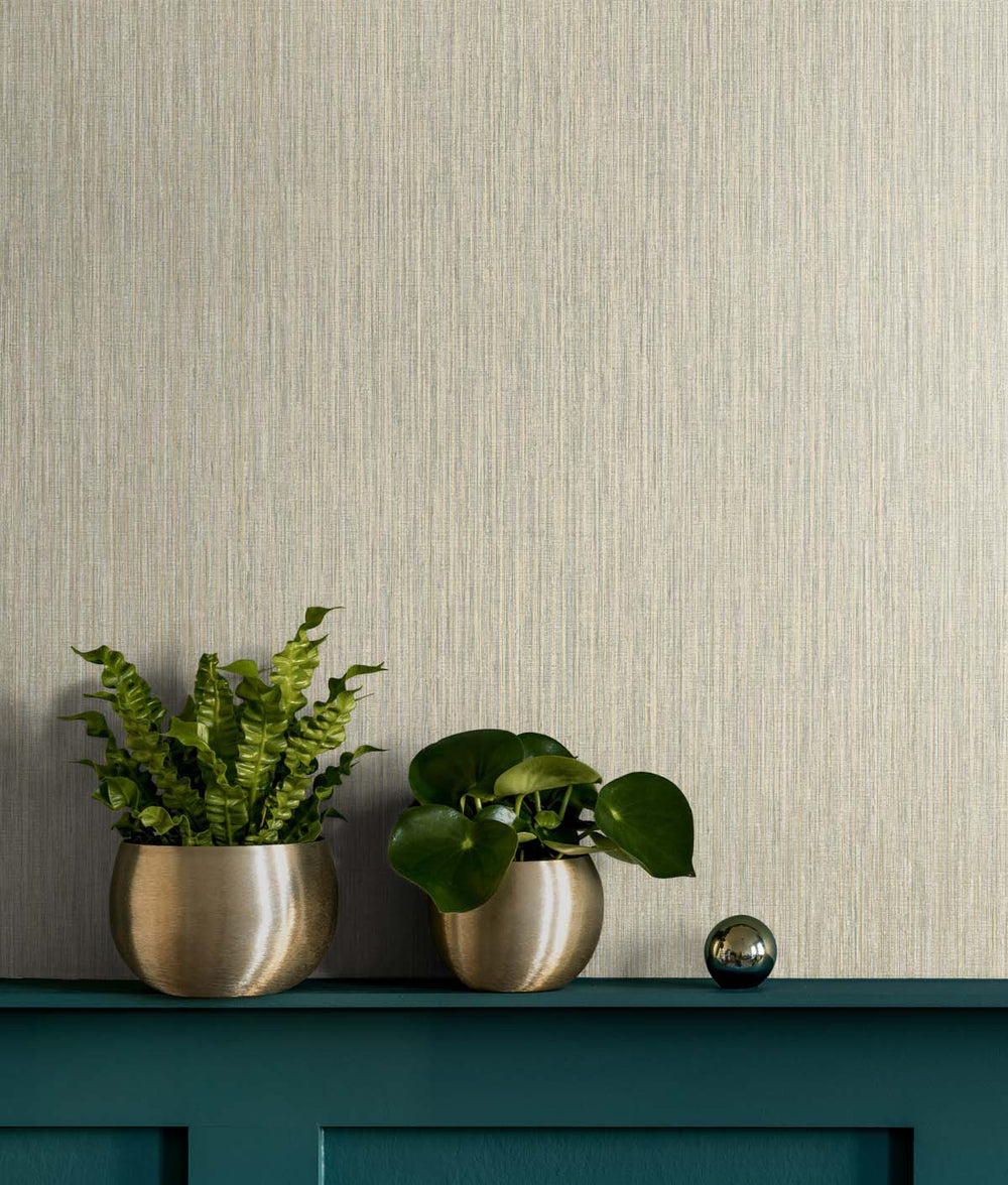 Vertical Stria Desert & Metallic Gold TS80925 by Seabrook Designs Designer Wallpaper