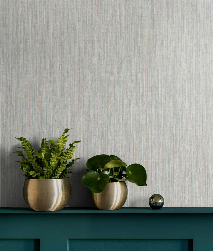 Vertical Stria Harbor Grey & Sky Blue TS80938 by Seabrook Designs Designer Wallpaper