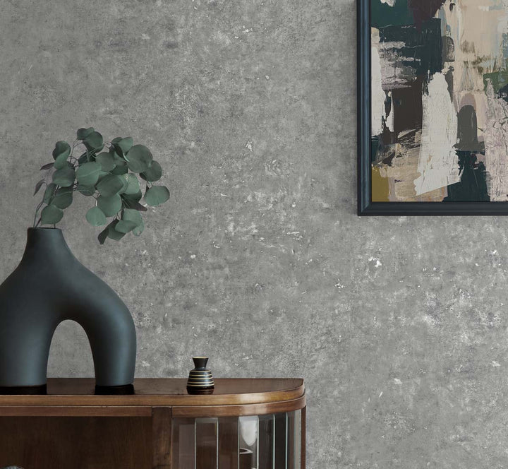 Cement Faux Stoneware & Metallic Silver TS81200 by Seabrook Designs Designer Wallpaper