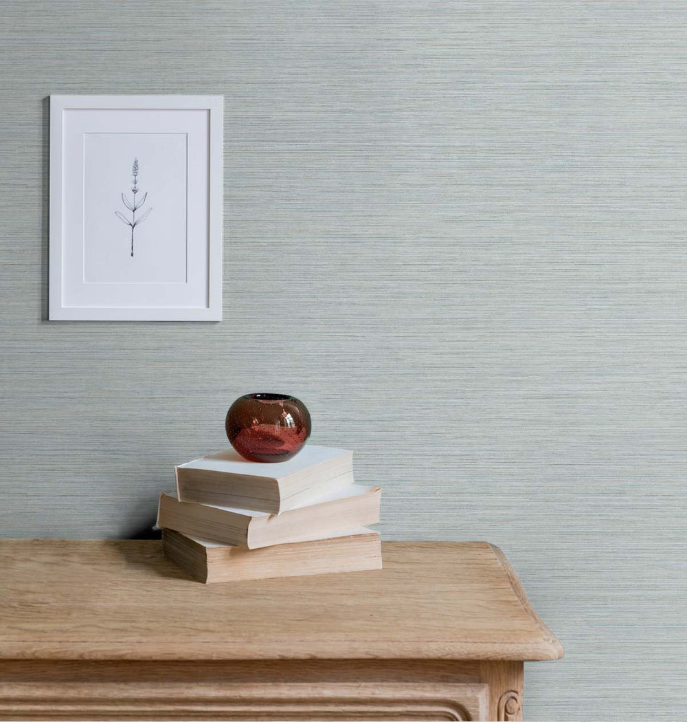Silk Beryl Blue TS81407 by Seabrook Designs Designer Wallpaper