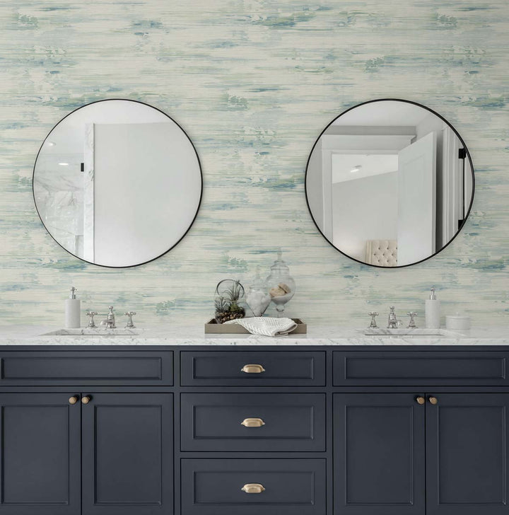 Silk Mistral Seaglass TS81704 by Seabrook Designs Designer Wallpaper