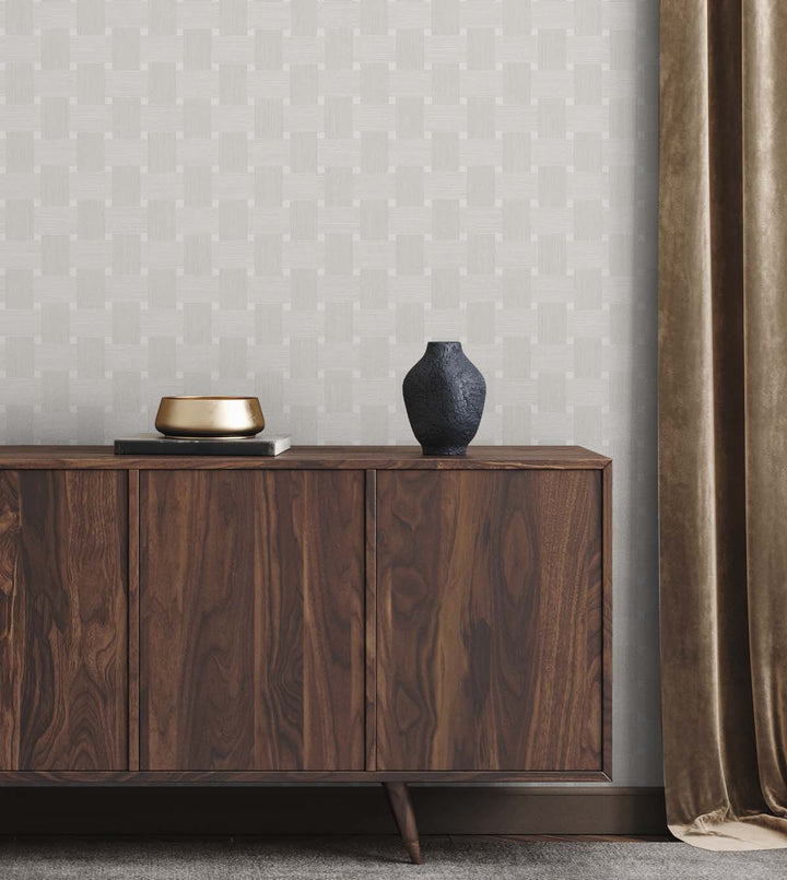 Basketweave Caster Sugar TS81800 by Seabrook Designs Designer Wallpaper