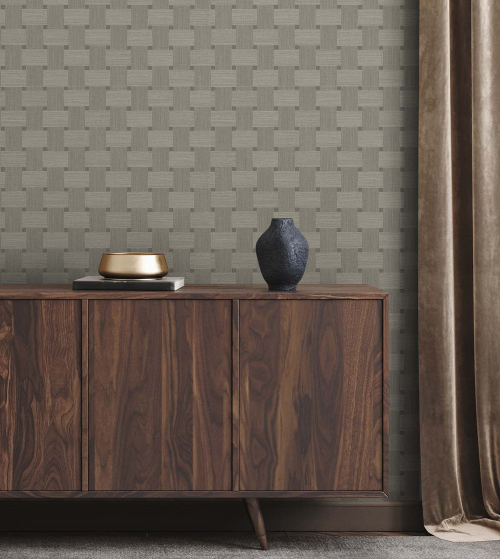 Basketweave Yerba TS81805 by Seabrook Designs Designer Wallpaper