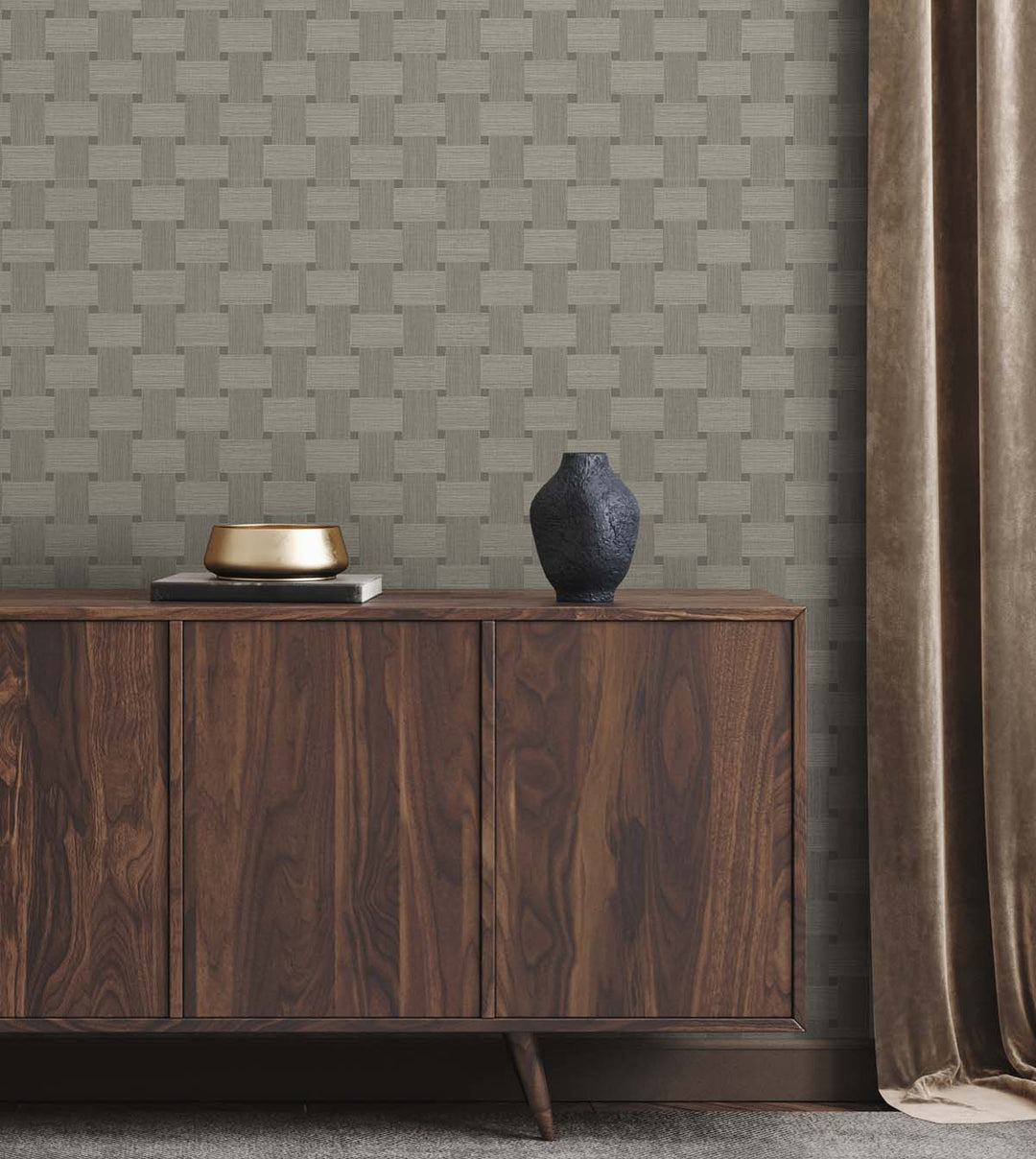 Basketweave Yerba TS81805 by Seabrook Designs Designer Wallpaper