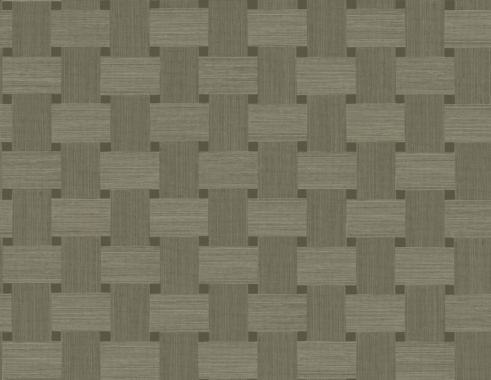Basketweave Raw Umber TS81815 by Seabrook Designs Designer Wallpaper