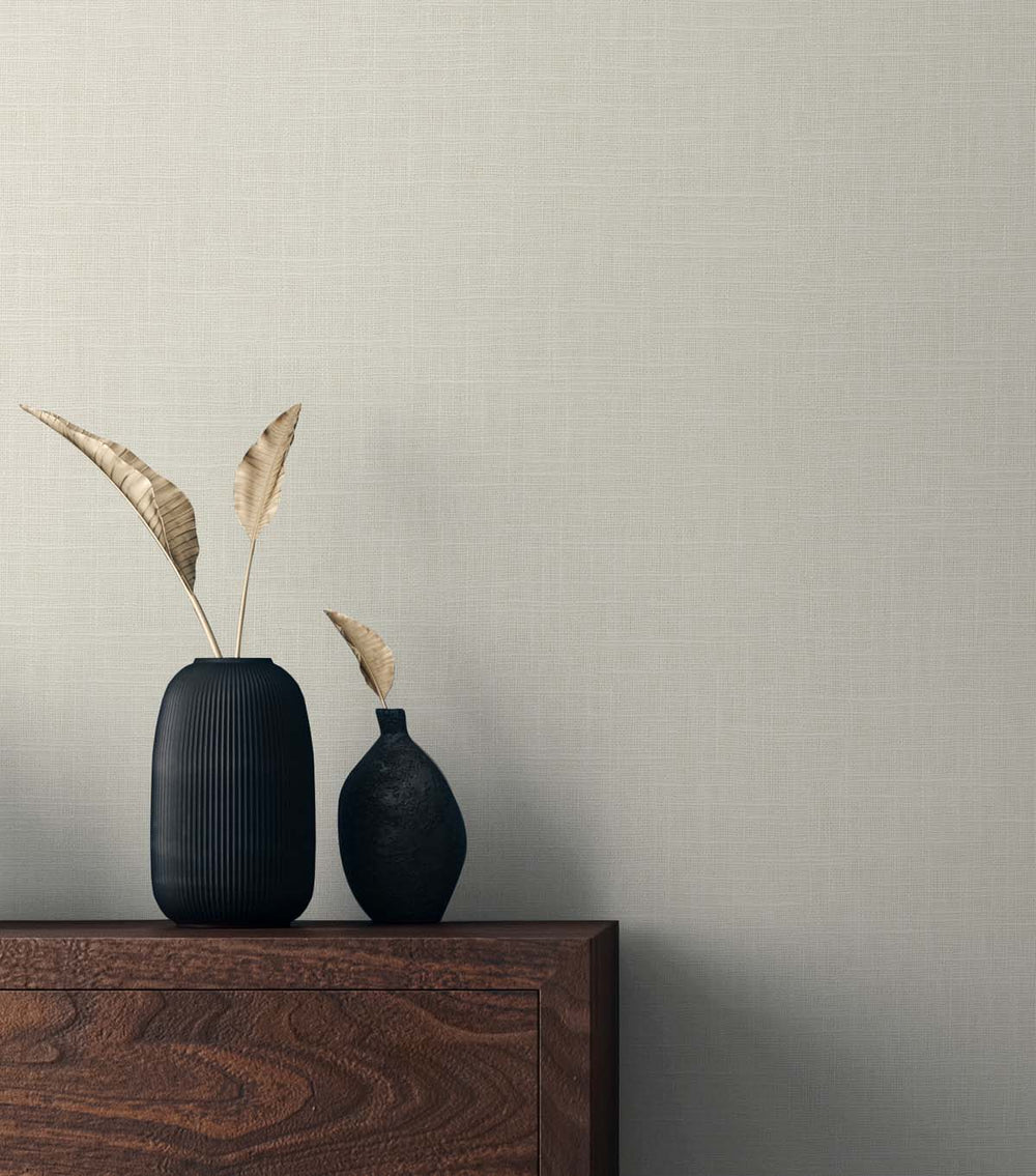 Myrna Linen Buttermilk TS81903 by Seabrook Designs Designer Wallpaper