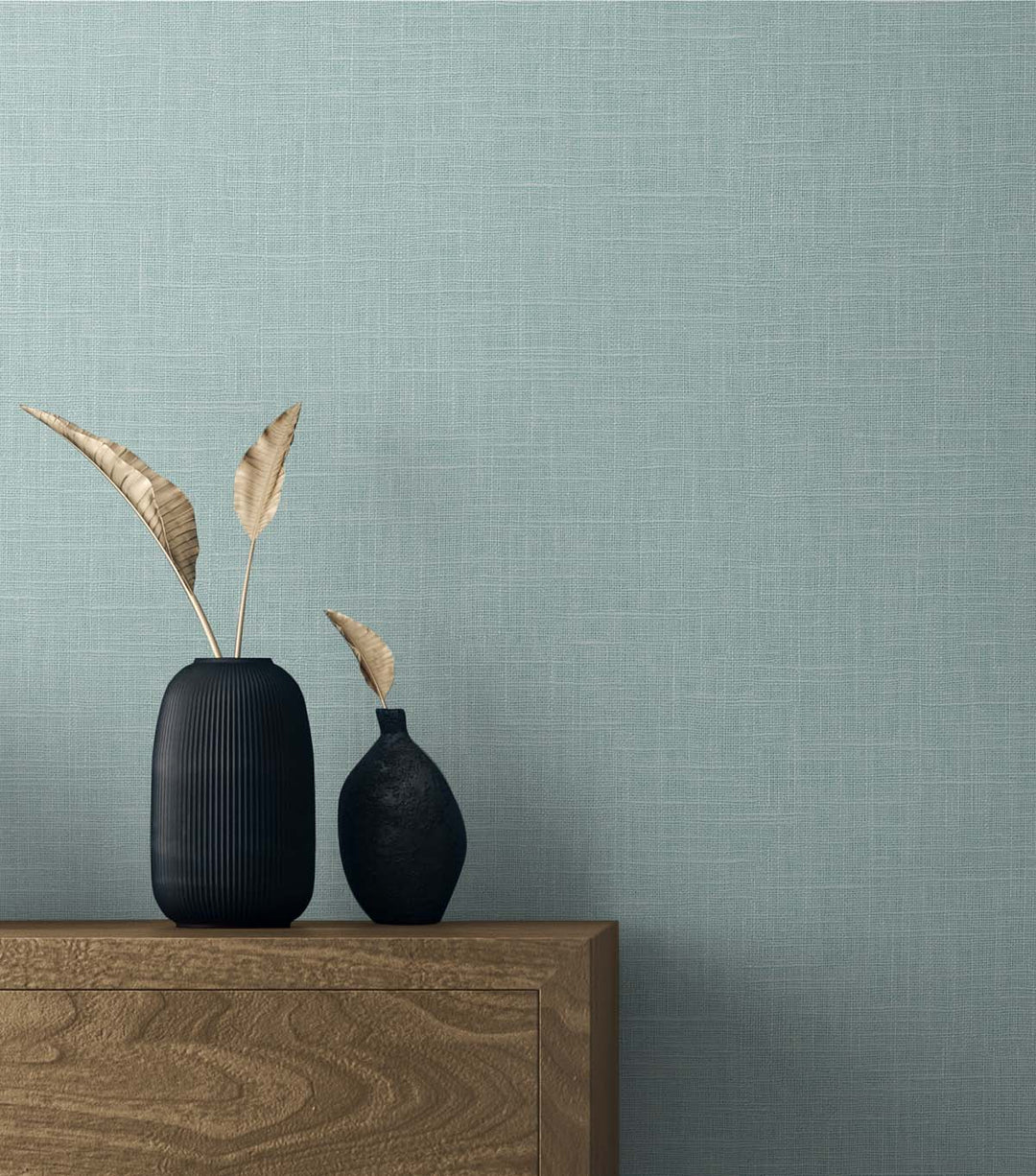 Myrna Linen Victorian Teal TS81914 by Seabrook Designs Designer Wallpaper