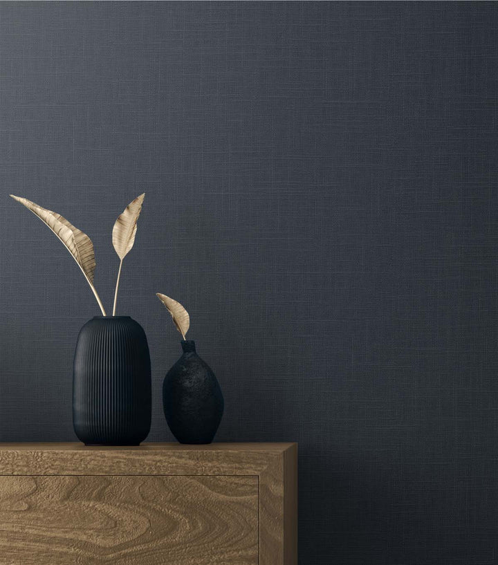 Myrna Linen Regal Blue TS81932 by Seabrook Designs Designer Wallpaper