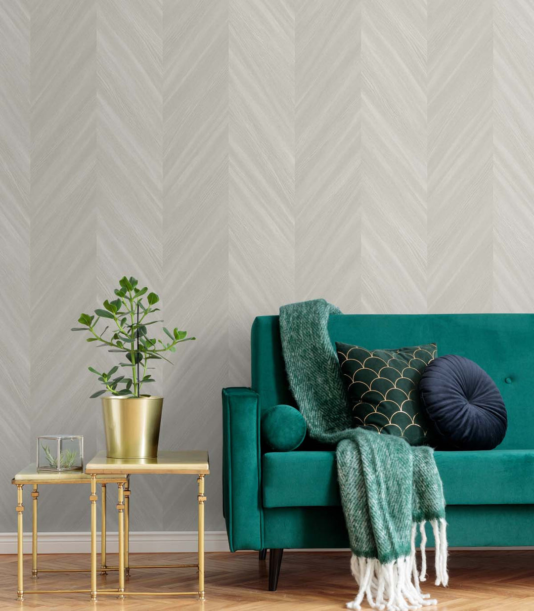 Chevron Wood Crest TS82103 by Seabrook Designs Designer Wallpaper
