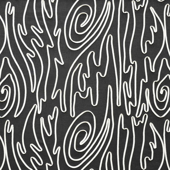Tether # 441 Zebra by Maxwell Designer Fabric Color Theory-Vol.Vi Flagstone BASE: 52% RECYCLED POLYESTER/48% POLYESTER EMB: 100% COTTON INDIA V-18.5"H-25.25" 55.5" - Swanky Fabrics -