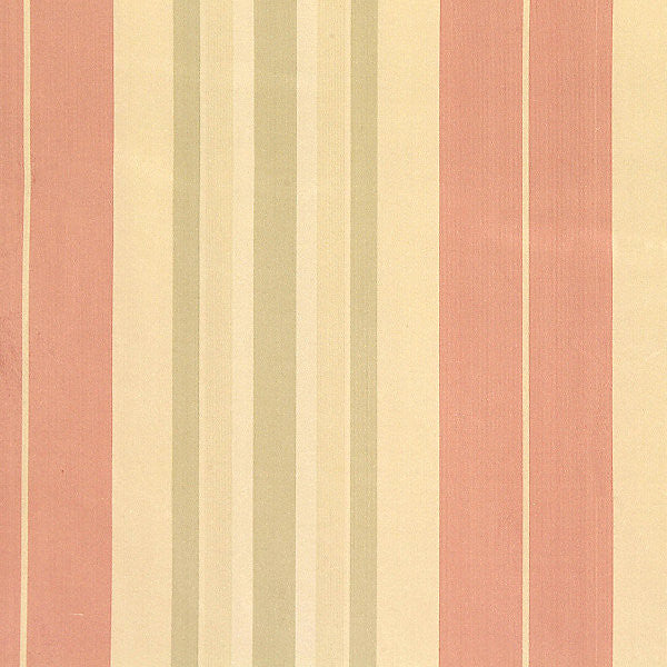 Deanna Stripe/Rose/Green 0016-001 by Old World Weavers Designer Fabric 100% SILK INDIA LIGHT DUTY Horizontal: 0" and Vertical: 13.75" 55" - Swanky Fabrics -