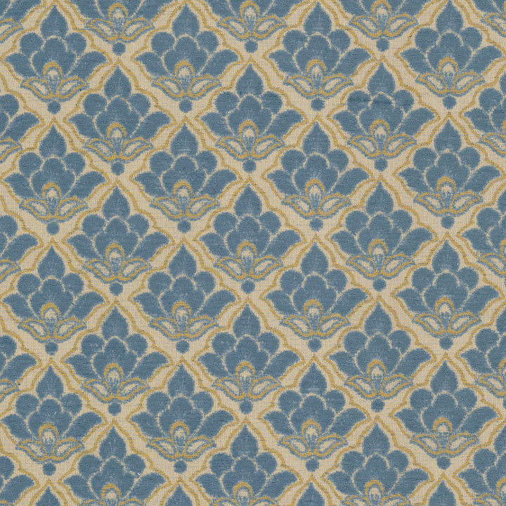 Turret 2 Dresden by Stout Fabric Stout Fabric Turret 2 DresdenFabric GREAT IMPRESSIONS BLUE/SPA 52%SVI 32%POL 16%COT USA </p><p>Repeat: H: 4.875, V: 4.500 57.5 in - Fabric Carolina -
