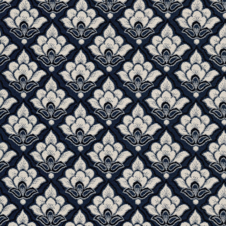 Turret 7 Navy by Stout Fabric Stout Fabric Turret 7 NavyFabric GREAT IMPRESSIONS BLUE/SPA 52%SVI 32%POL 16%COT USA </p><p>Repeat: H: 4.875, V: 4.500 57.5 in - Fabric Carolina -