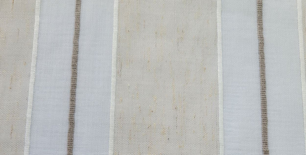 Twinkle Oatmeal by Norbar Designer Fabric SHEER MADNESS 100% POLYESTER CHINA 118 - Swanky Fabrics -