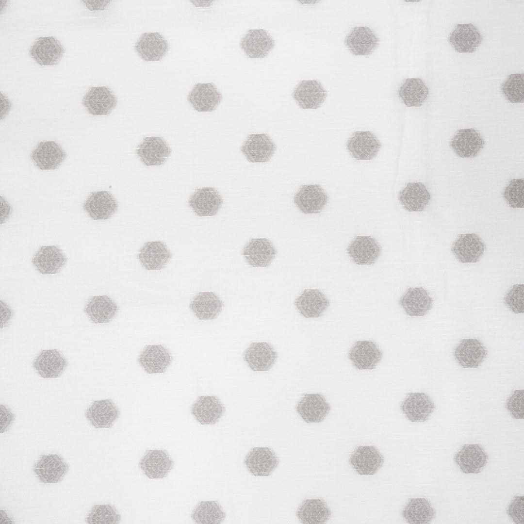 Tybee # 302 Ash by Maxwell Designer Fabric Sheer Escape 100% POLYESTER TURKEY V-2.9" H-2.6" 118" - Swanky Fabrics -