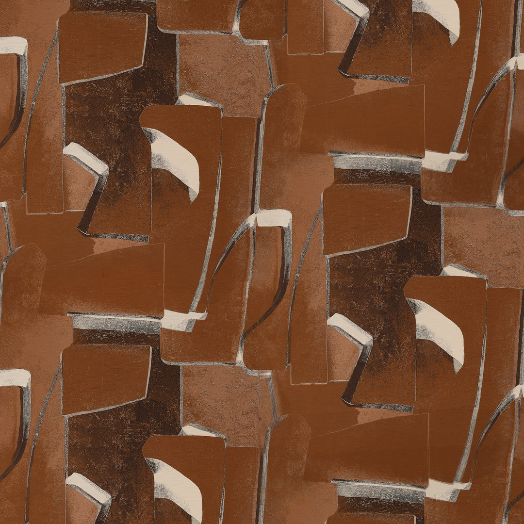 Coraggio Fabric ASTRATTO - Cream/Cognac