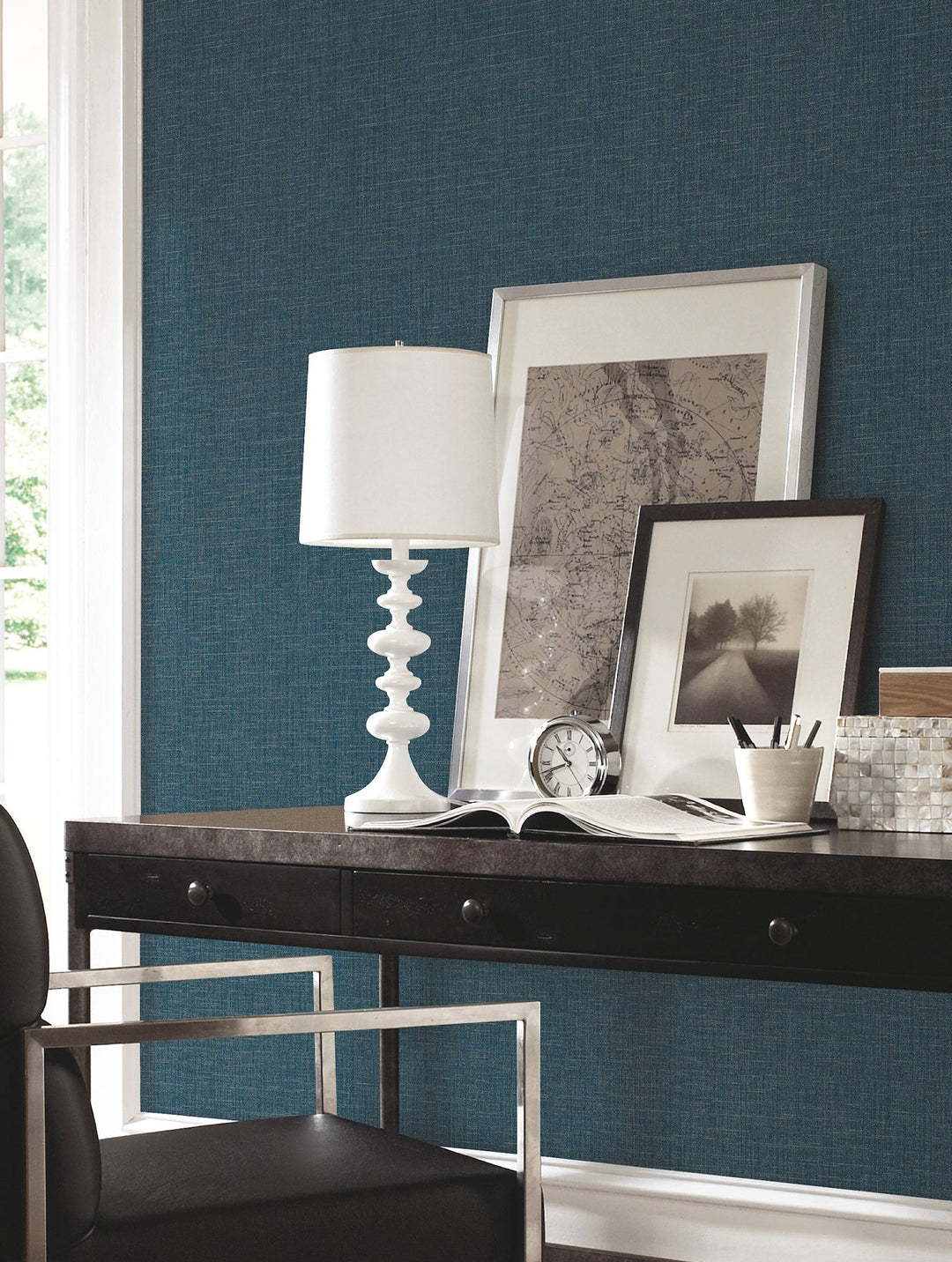 Berwick Indigo Wallpaper by York Wallcoverings Designer