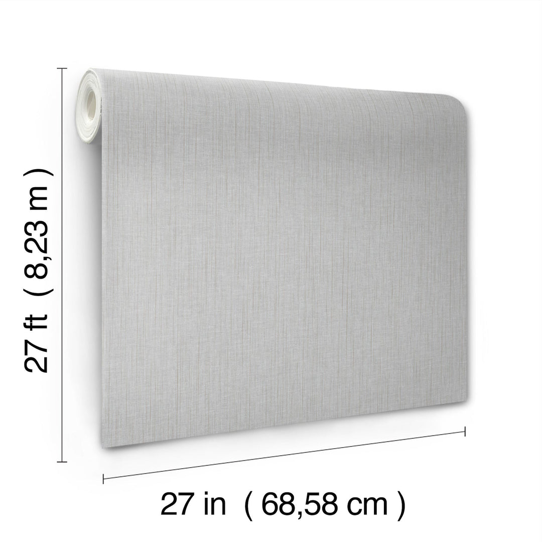 Silk Spun Light Grey Tactile Stripe Wallpaper by York Wallcoverings Designer